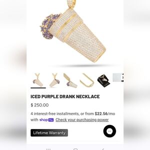 Luxurious Gold and Purple Drank Pendant